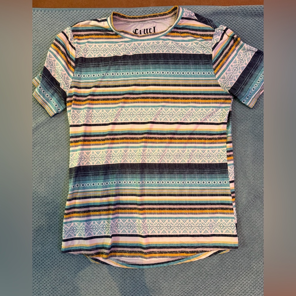 Cruel Denim Southwestern Stripe Short Sleeve Top – Size M
